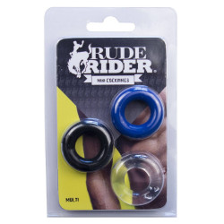 Rude Rider Lot de 3 mini cockrings Donut